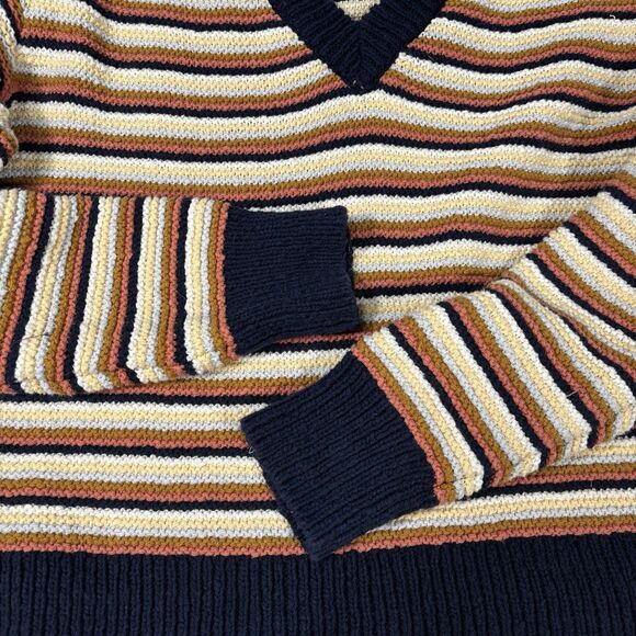 MADEWELL Arden Sweater Women’s M Striped V Neck Cropped Pullover - Picture 3 of 7